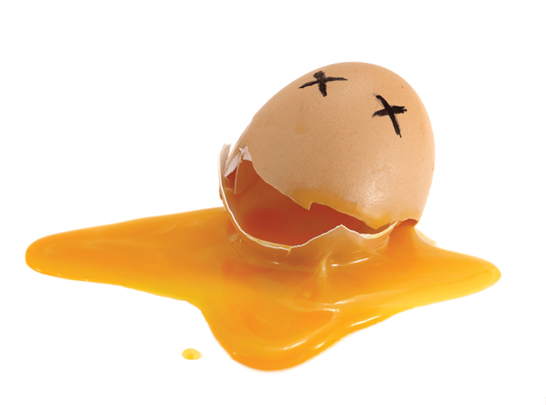 Cracked egg - death concept   