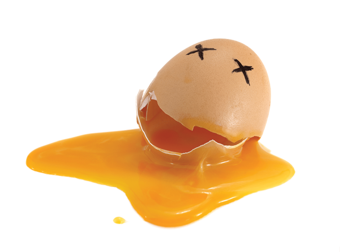 Cracked egg - death concept   