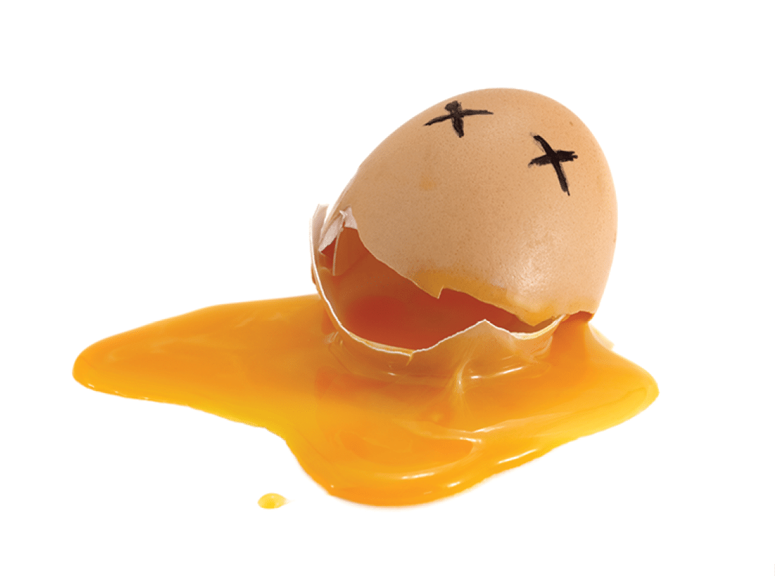 Cracked egg - death concept   