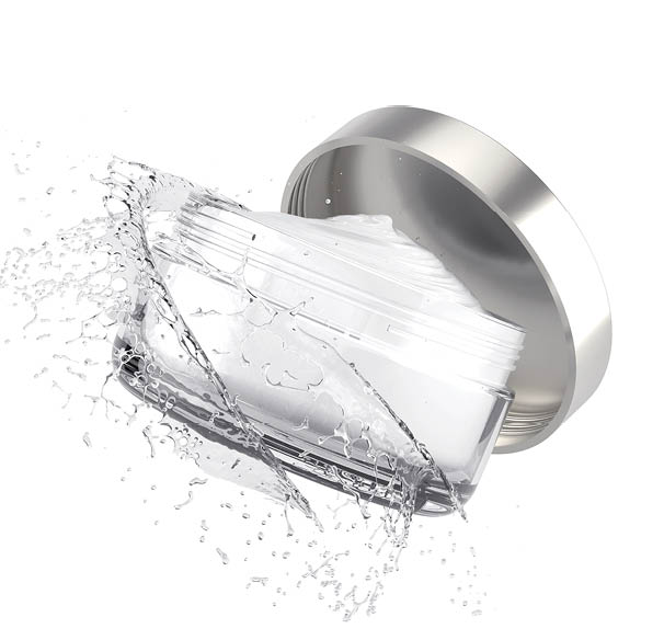 Clear Cosmetic Bottle Mockup  Isolated Opened Glossy Glass Jar with Natural Organic Cosmetic Cream  Blank Product Template for Beauty Packaging Design  Spa, Aroma Therapy Concept  3D Illustration 