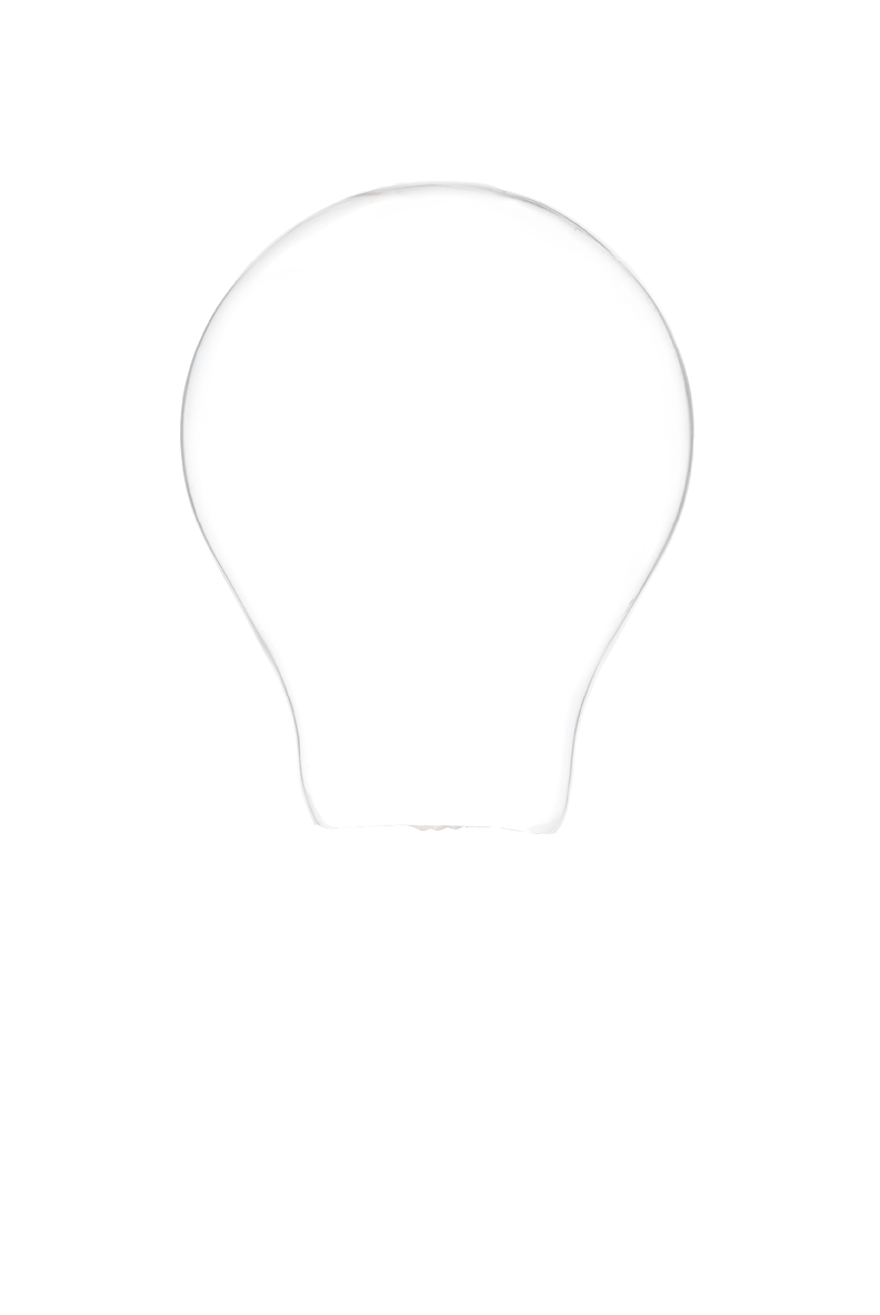 Glowing yellow light bulb on white